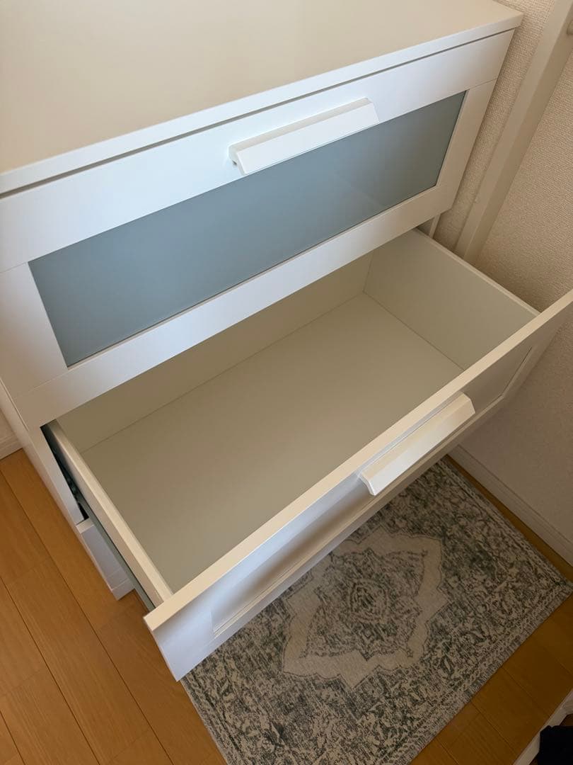 【IKEA】ホワイトモダンチェスト 3段【BRIMNESブリムネス】