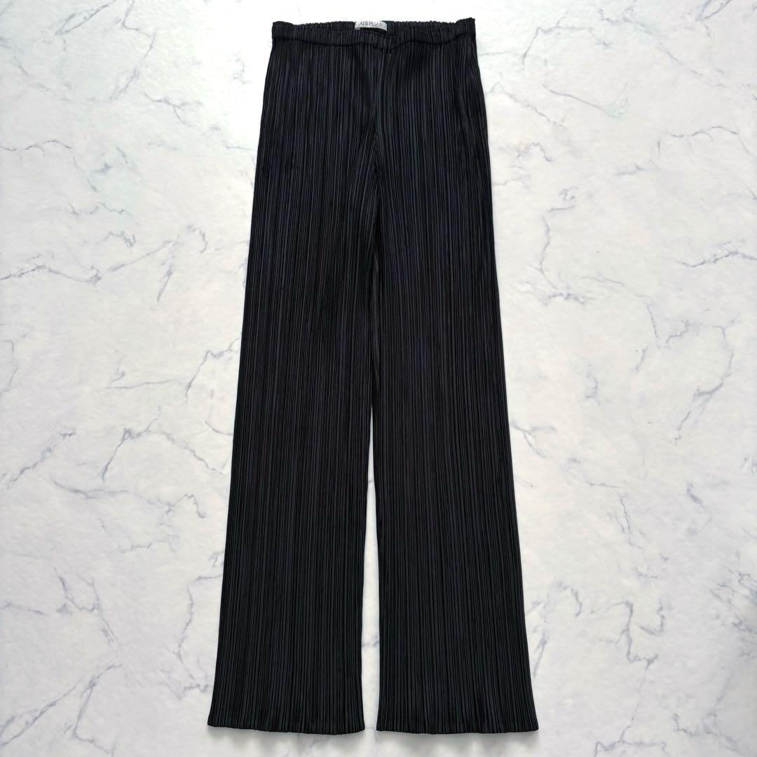 美品 プリーツプリーズ パンツ ブラック サイズ1