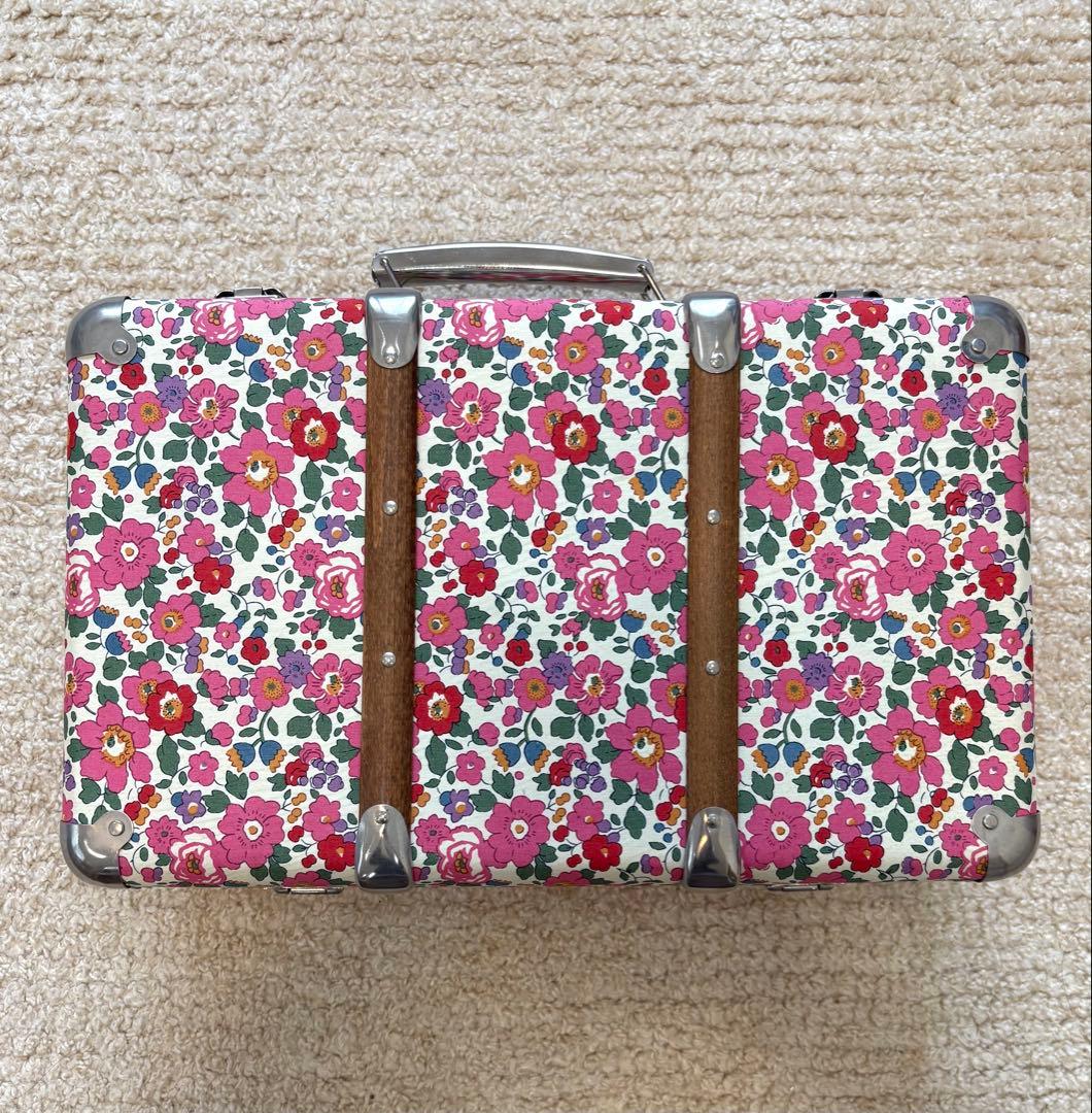 未使用品 リバティ トランク caramel リバティ柄クッション付き