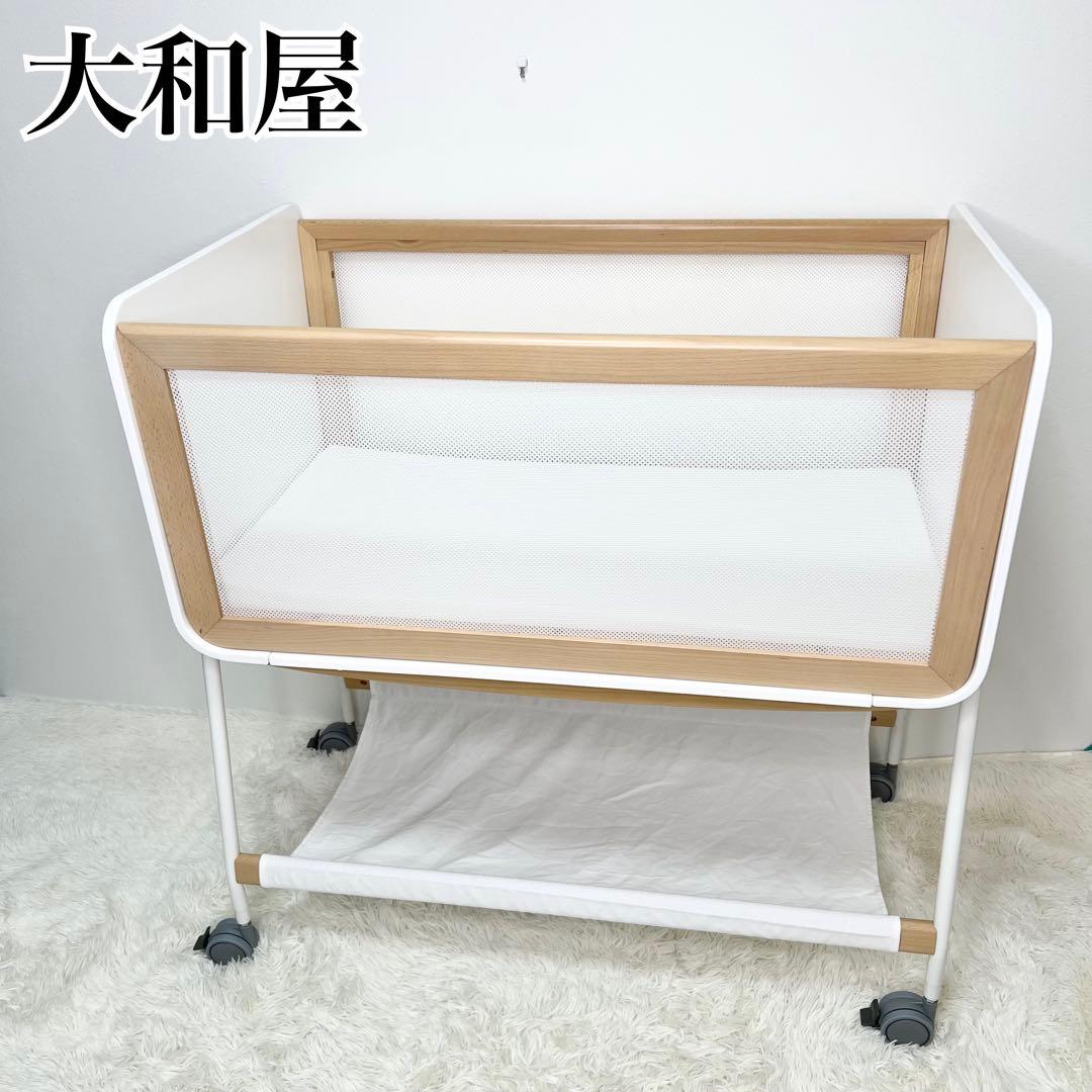 美品 大和屋 リリワゴンⅡ ベビーベット 新生児 ゆりかご 取説付 おしゃれ