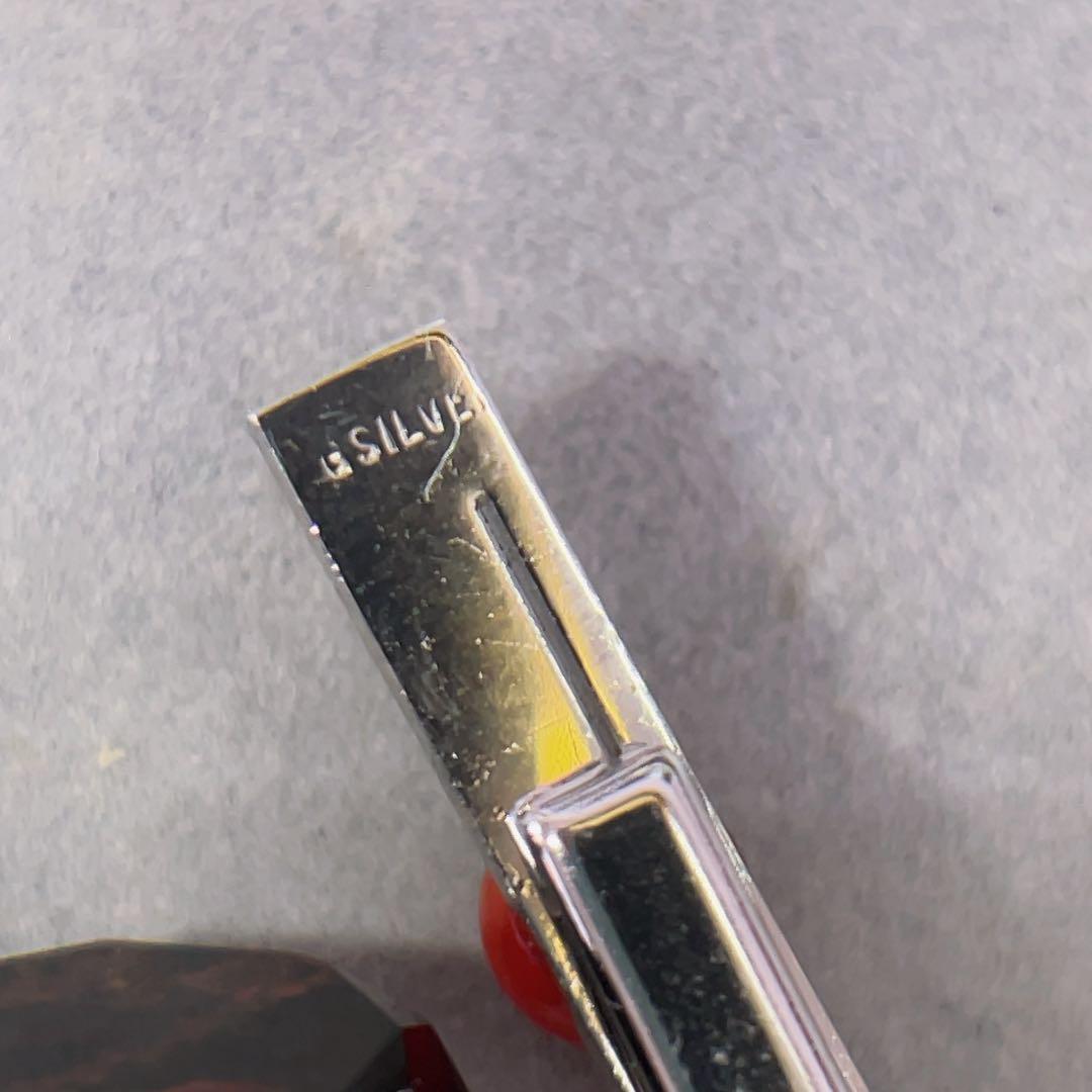 薔*薇様 豪華 珊瑚 ネクタイピン カフス セット 銀製 刻印 赤珊瑚 金石 紳