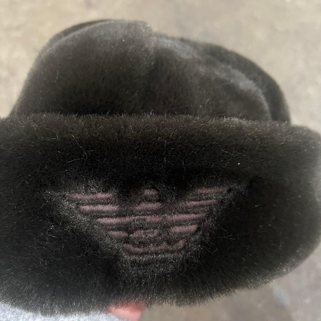 90's y2k Armani archive ファー　ハット　希少　ブラウン