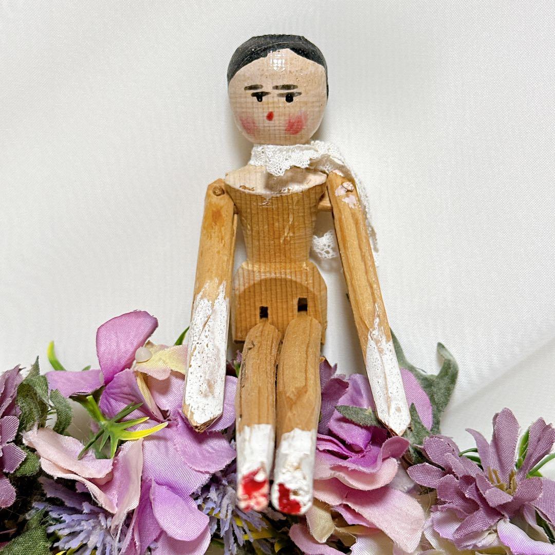 まーちゃん 様　❤️小さなペグドール❤️ アンティークウッデンドール　木製人形