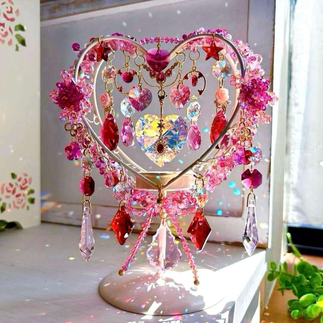 ハート✩.*˚SWAROVSKI置き型サンキャッチャー