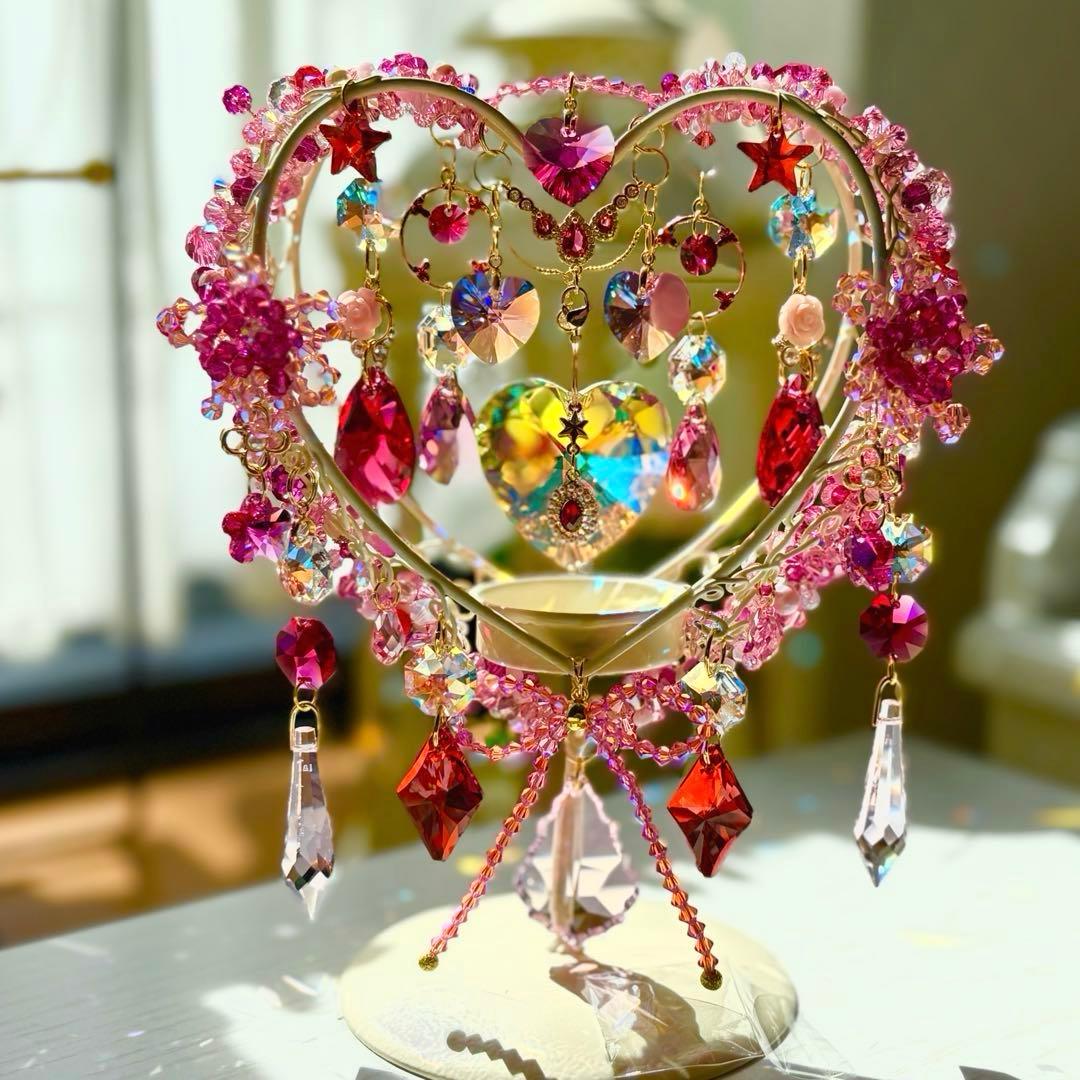 ハート✩.*˚SWAROVSKI置き型サンキャッチャー
