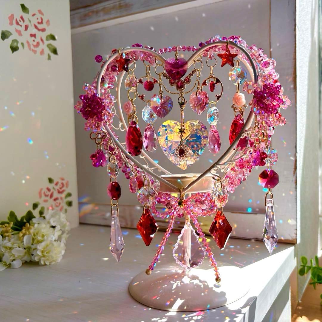 ハート✩.*˚SWAROVSKI置き型サンキャッチャー