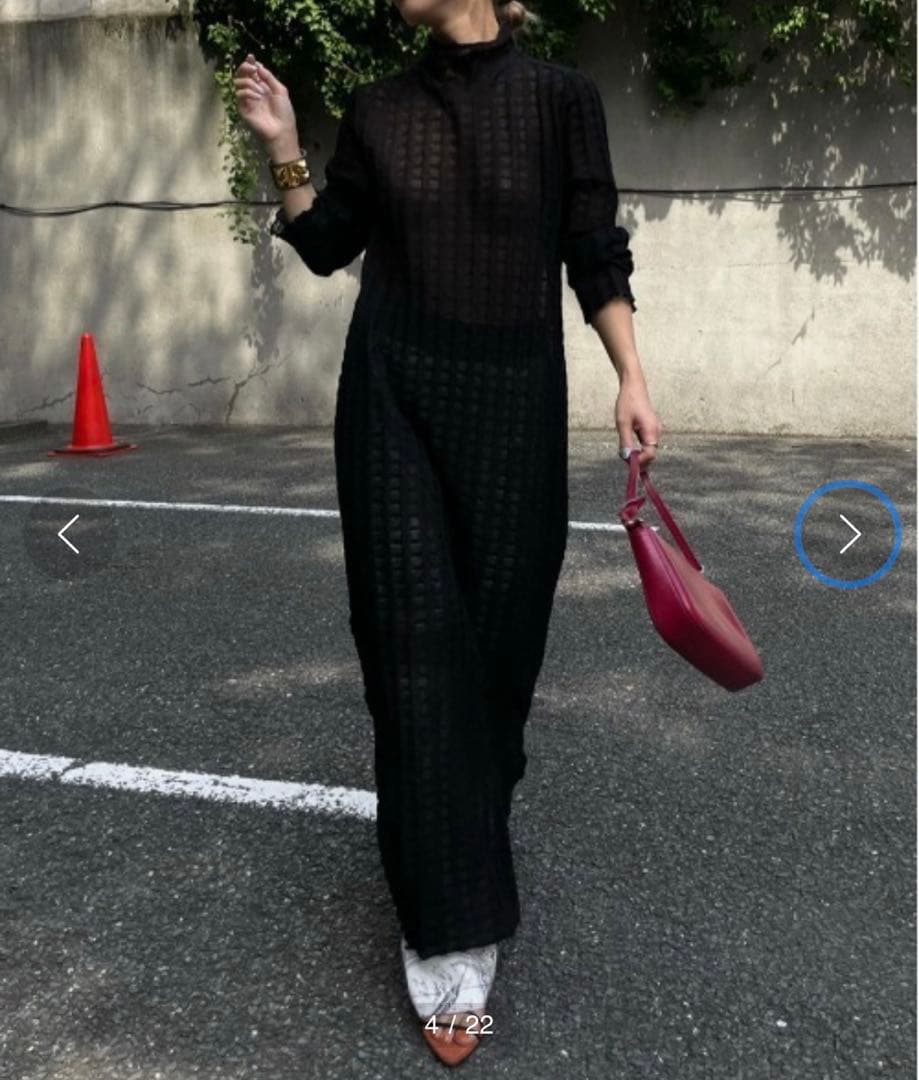 未着用Ameri PLAID SHEER TURTLE KNIT DRESS