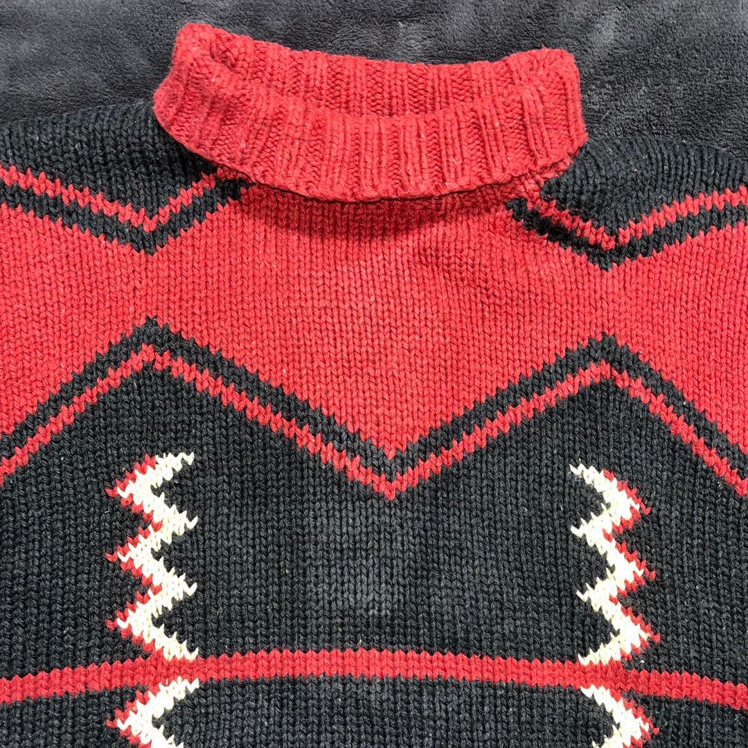 90S ヴィンテージ ポロバイラルフローレン ハンドニット XL ネイティブ柄