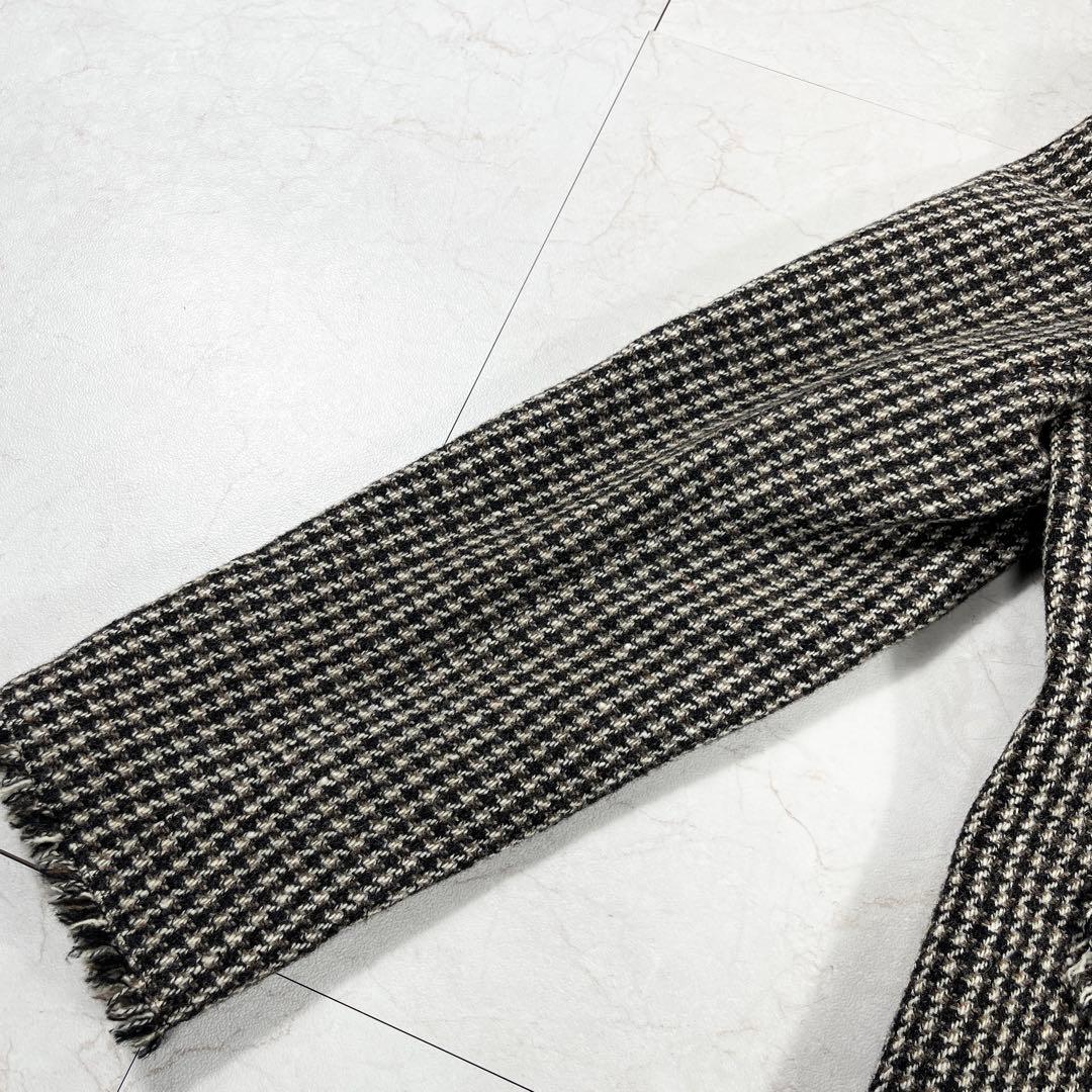 ✨未使用級 バーバリーロンドン 千鳥柄 フリンジ ジャケット イタリア生地 46