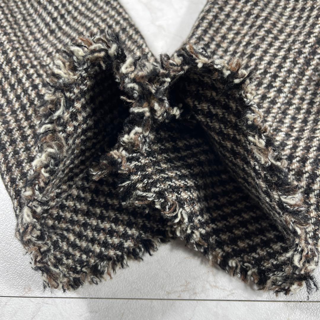 ✨未使用級 バーバリーロンドン 千鳥柄 フリンジ ジャケット イタリア生地 46