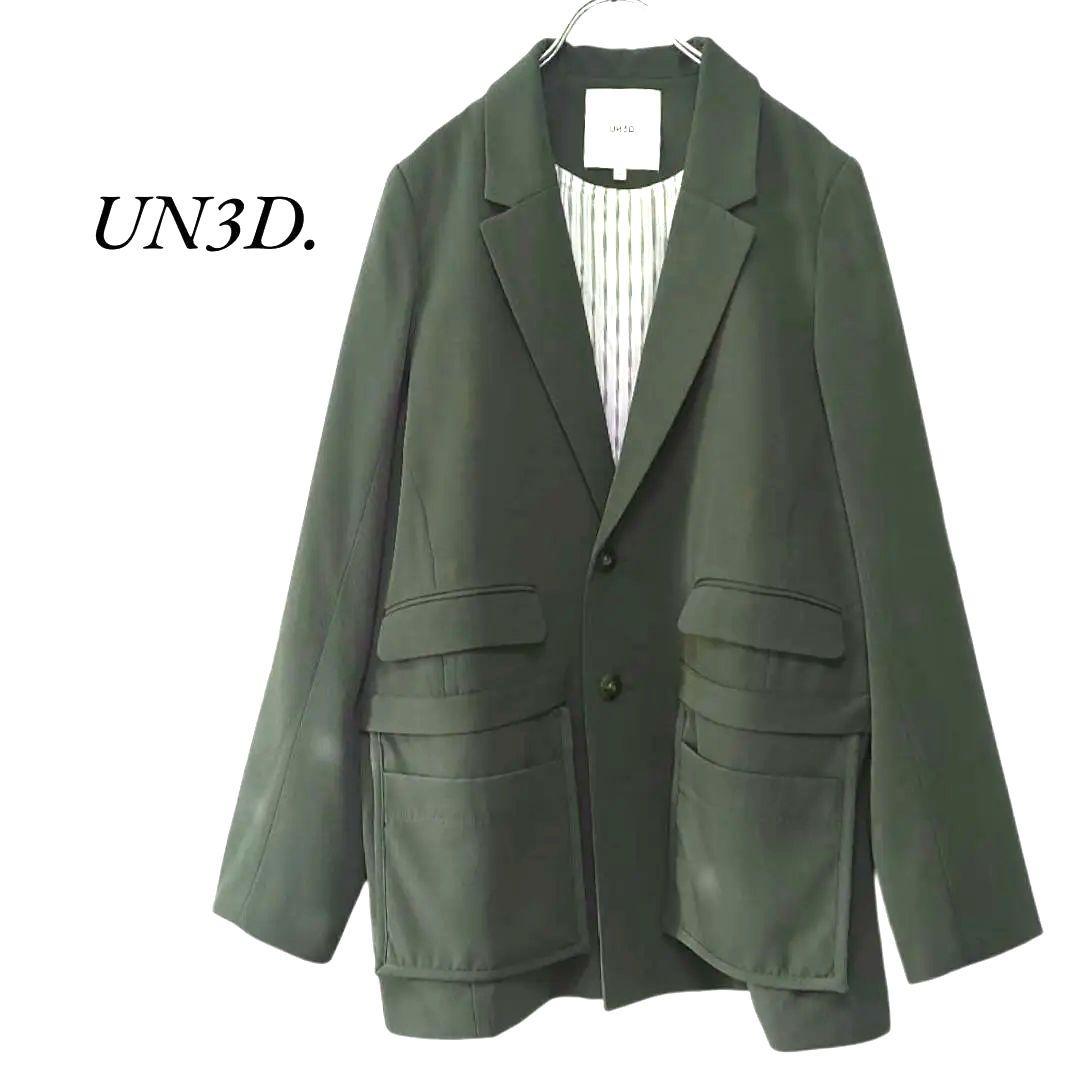 UN3D.　レイヤードポケットジャケット　グリーン　アンスリード