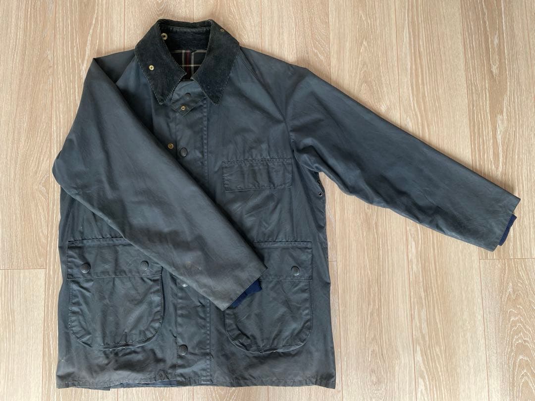 古着 バブアー 3ワラント ビデイル ネイビー 縦型4ポケット C36