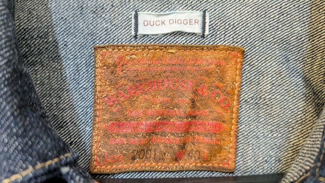 ウエアハウス DD-2001 Tバックスタイル デニムジャケット 40 巾着付き