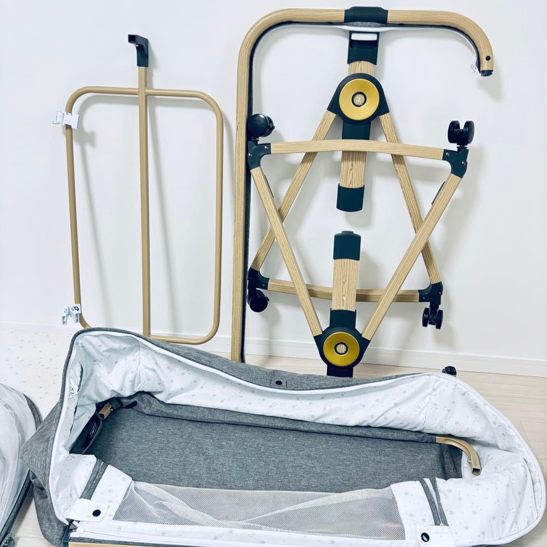 【美品】maydolly hzdmj 折り畳み式　ベビーベッド　移動式　添い寝