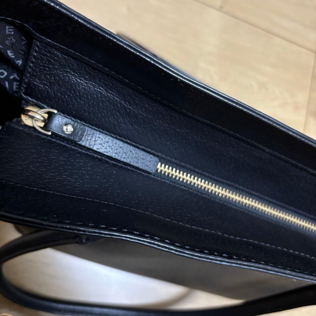 kate spade ブラック 黒　シンプル　トートバッグ　肩掛　ビジネス　就活