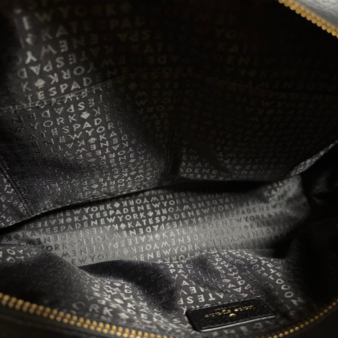 kate spade ブラック 黒　シンプル　トートバッグ　肩掛　ビジネス　就活