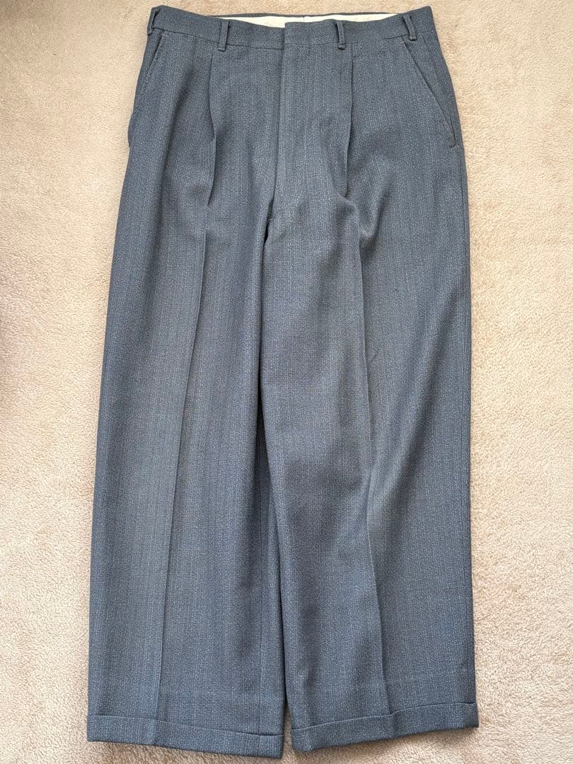 vintage 50s レーヨンスラックス　ネップ　カスリ