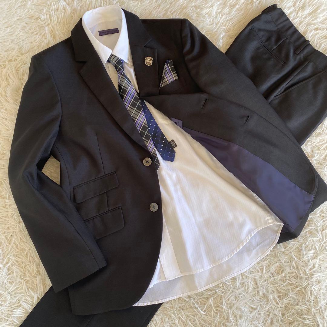 【未使用に近い】ヒロミチナカノ　フォーマル6点セット　160cm 黒　しつけ糸有