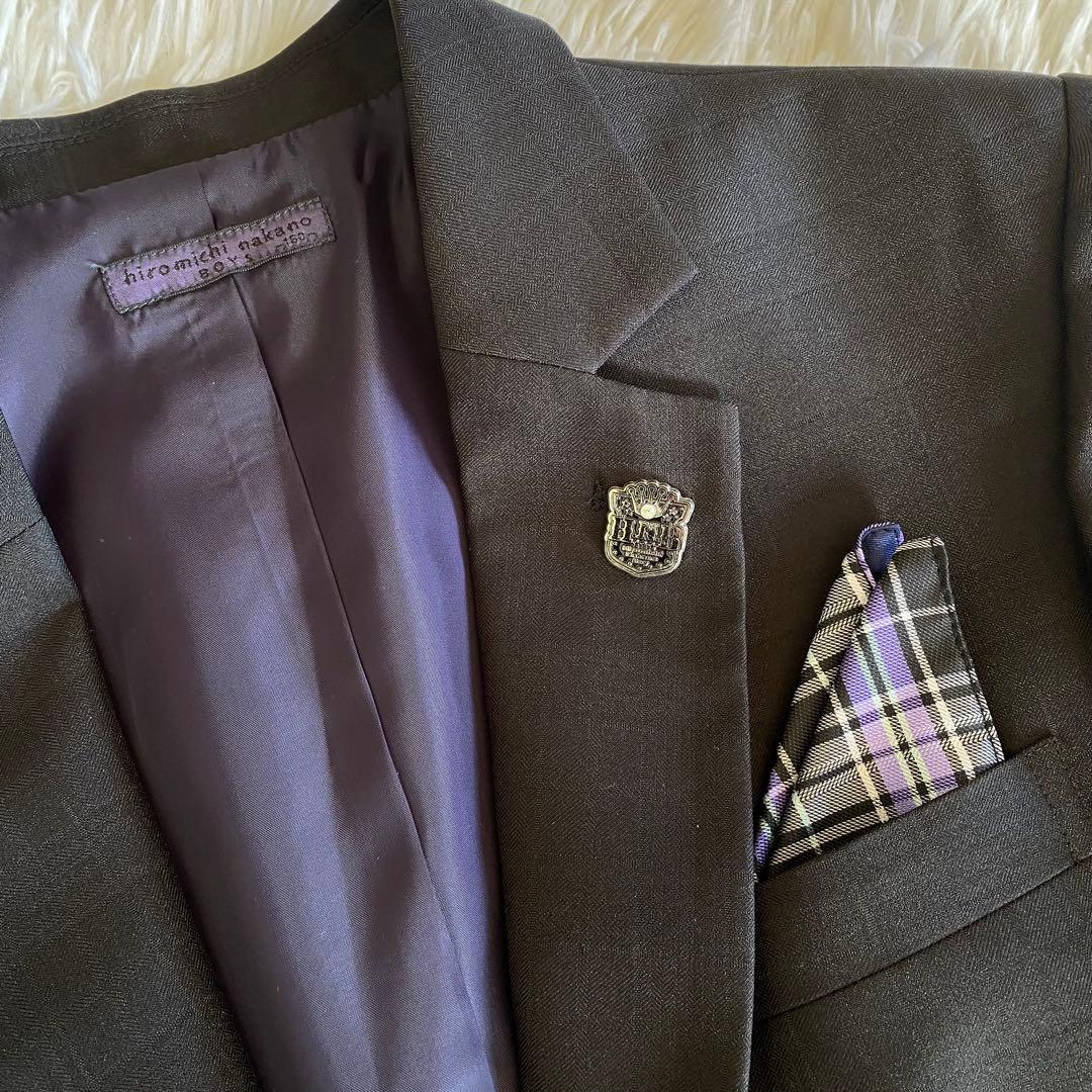 【未使用に近い】ヒロミチナカノ　フォーマル6点セット　160cm 黒　しつけ糸有