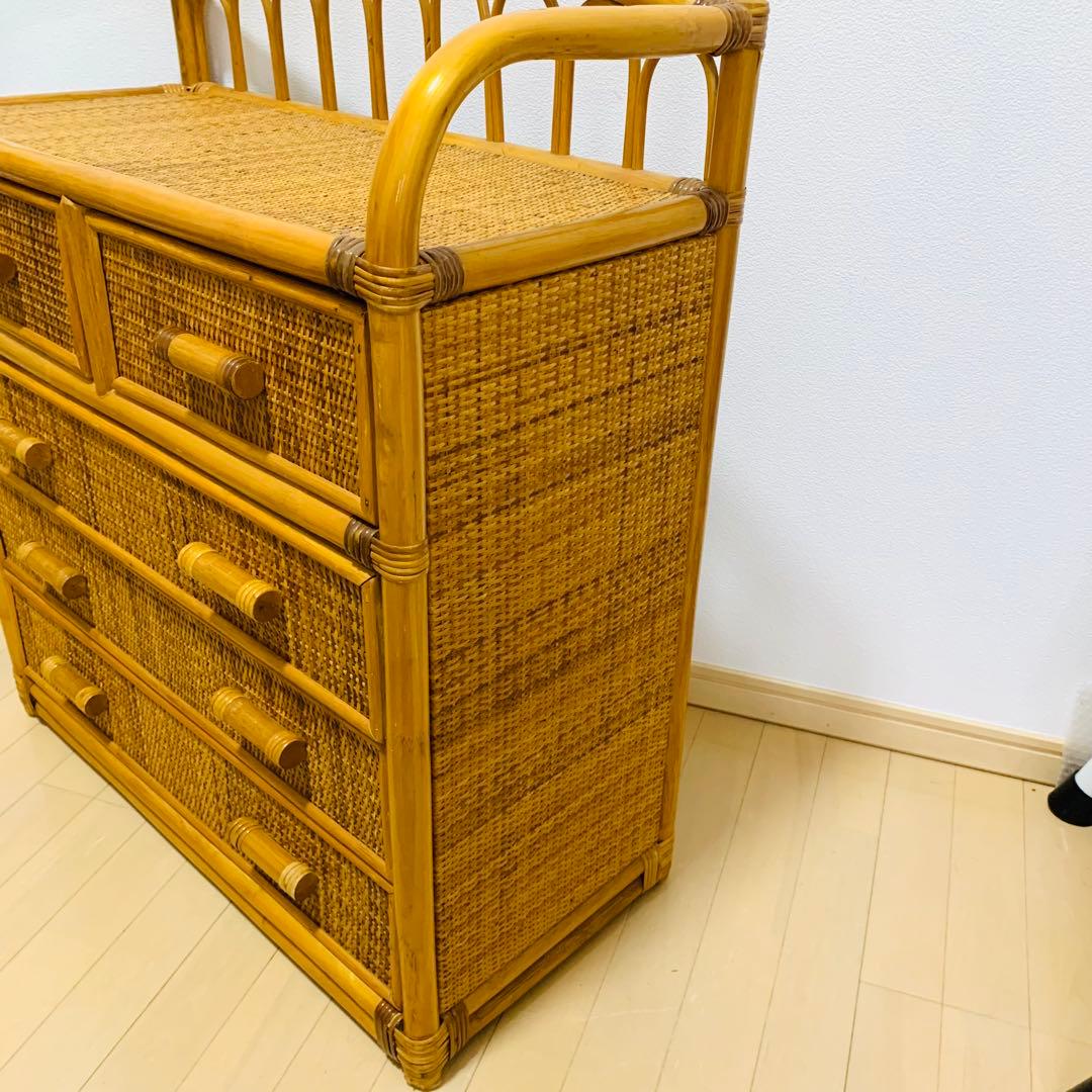 ラタン 4段 チェスト ラタンチェスト 籐チェスト 籐タンス　サイドボード