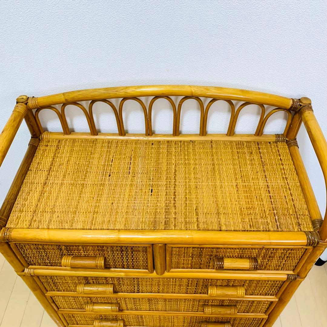 ラタン 4段 チェスト ラタンチェスト 籐チェスト 籐タンス　サイドボード