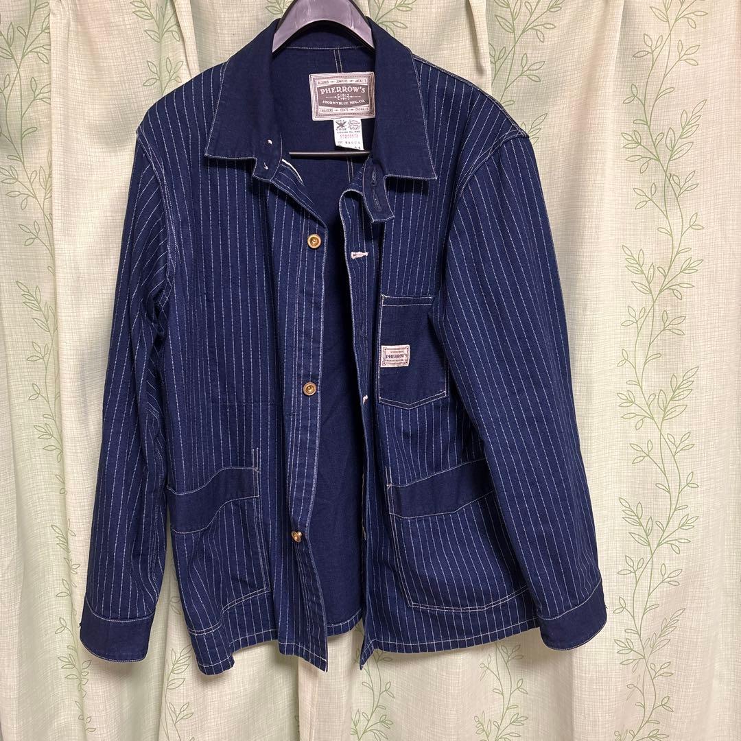 PHERROW'S ストライプ カバーオール サイズ44