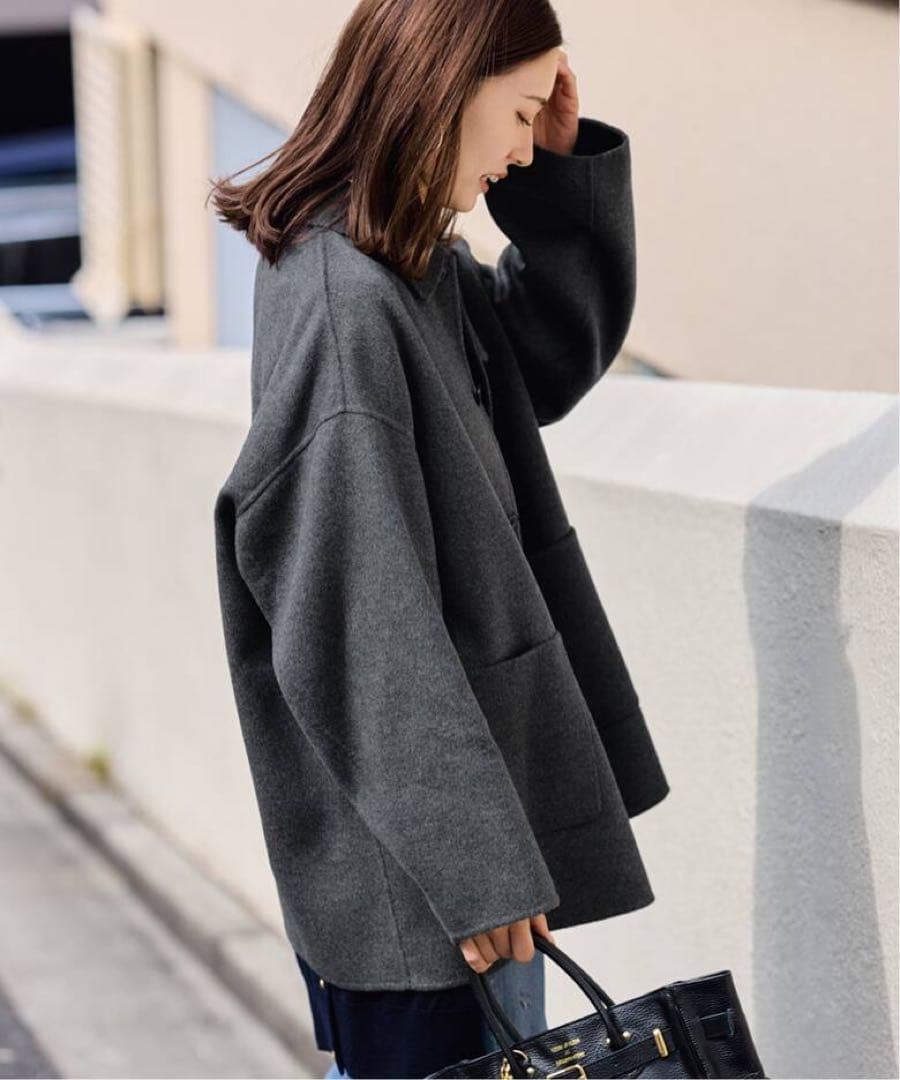 FRAMeWORKハミルトンバルカラーミドルコート36サイズ　グレー2025AW