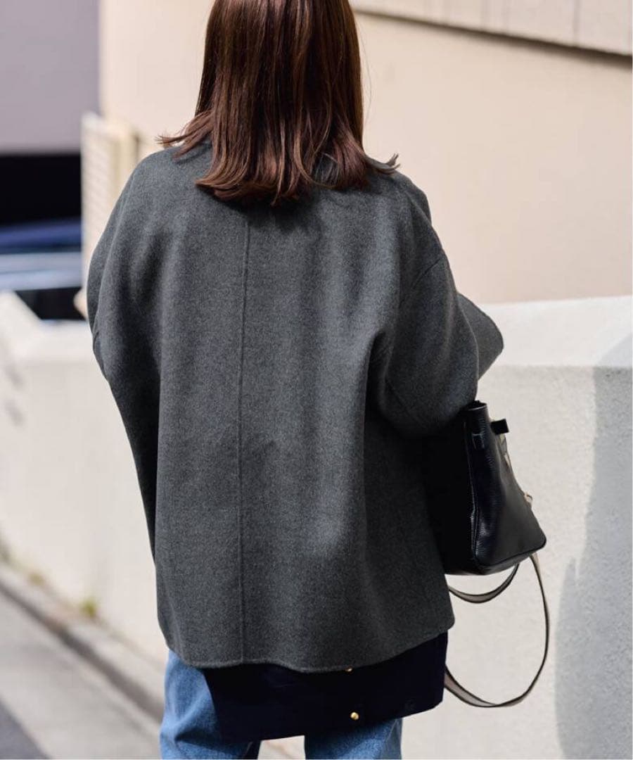 FRAMeWORKハミルトンバルカラーミドルコート36サイズ　グレー2025AW