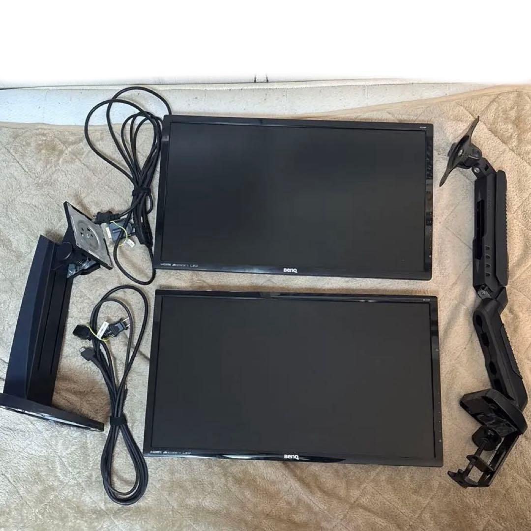 ま*う様 BenQ GL2460 デュアルモニター（2枚）＋モニターアーム付き