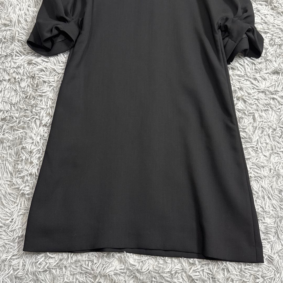 極美品✨定価12万 フォクシー プリーツスリーブドレス ウール ブラック 40