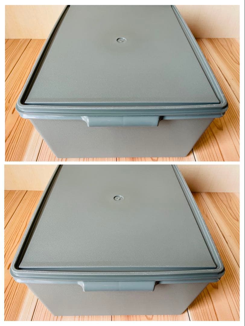 希少な美品/2個セット/送料込/タッパーウェア/ディープスーパーケース/緑/①