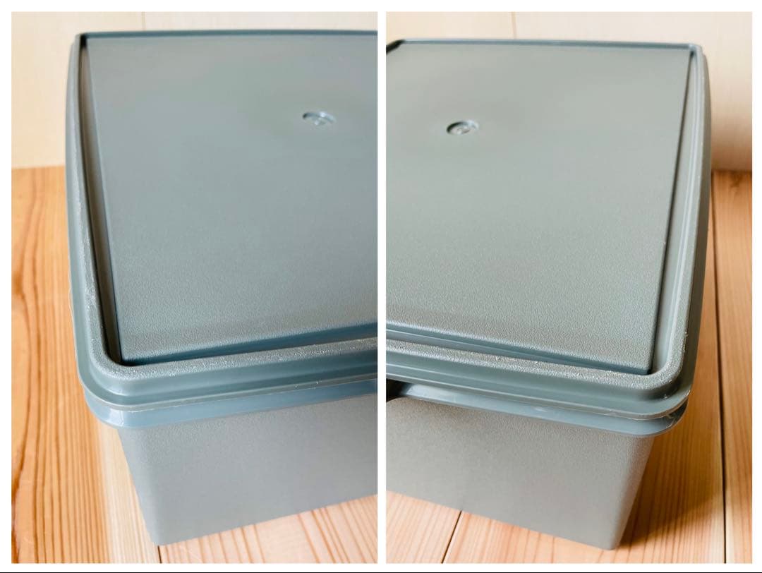 希少な美品/2個セット/送料込/タッパーウェア/ディープスーパーケース/緑/①