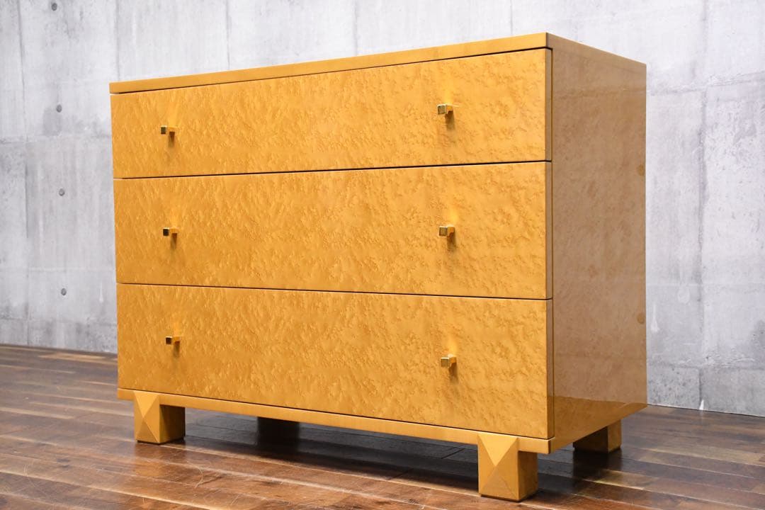 EBK26 IDC大塚家具 スプレンダー 3段チェスト バーズアイメープル