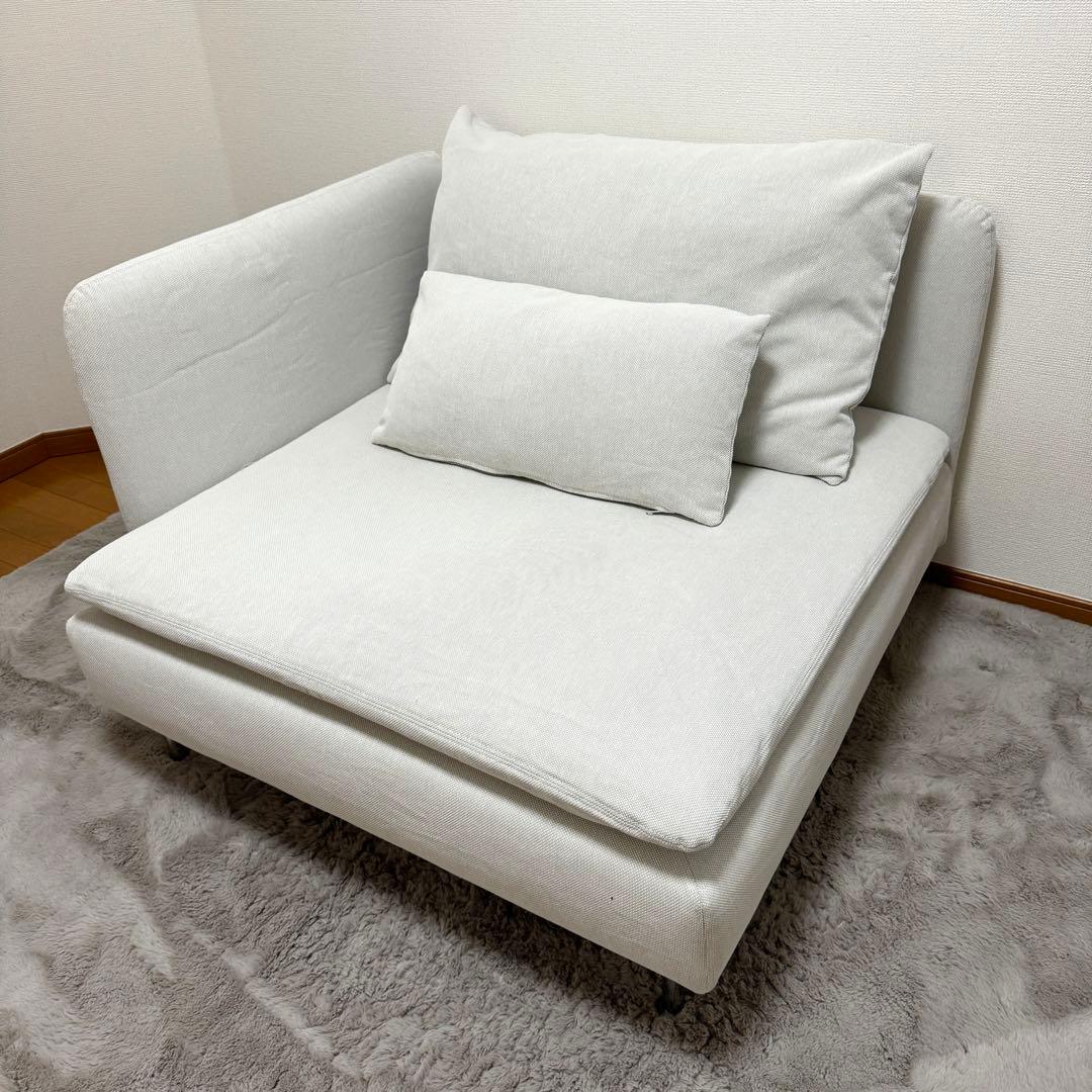 【ぬぅぬぅ】IKEA ソーデルハムン 1人掛け コーナーソファ ホワイト
