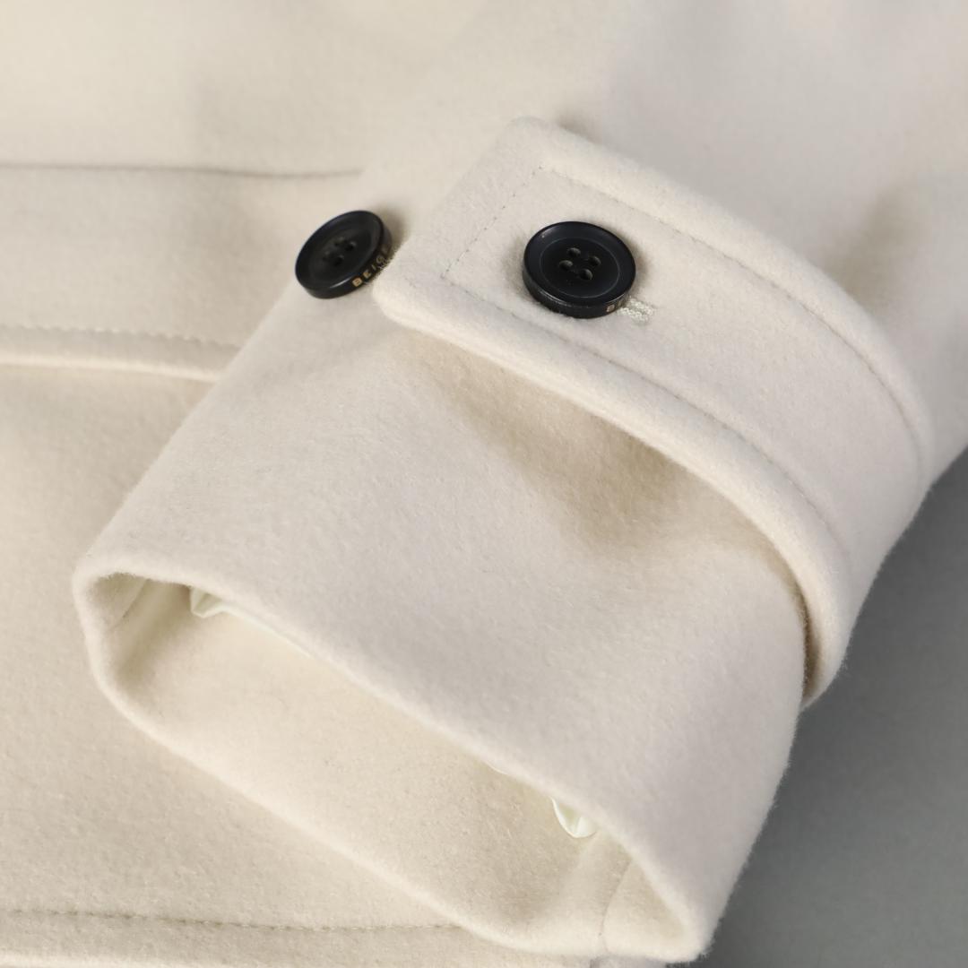 120/352 新品ベイジ ショートコートマフラー