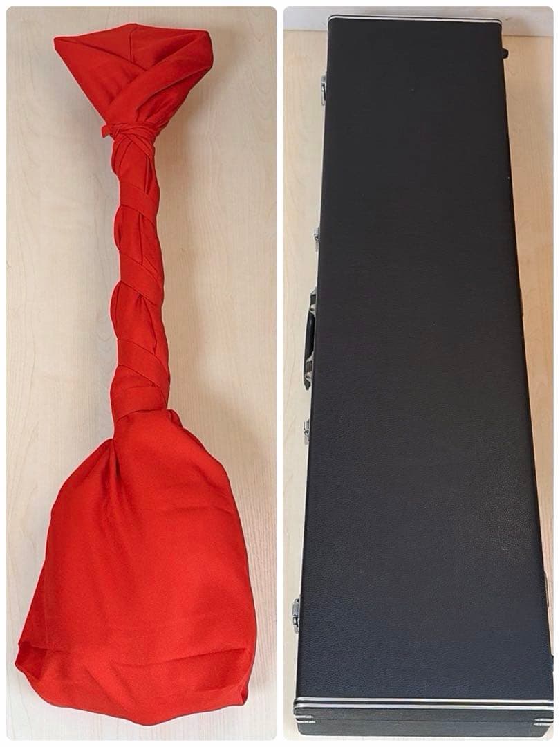 長唄三味線　舞台用　紅木　上犬皮張り替え済み　　すぐ弾ける　ハードケース付き