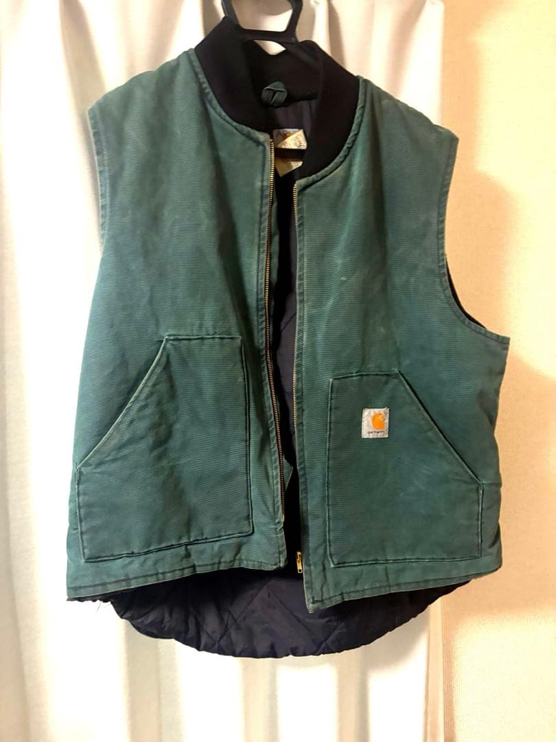 【大人気古着】carhartt ベスト XL モスグリーン