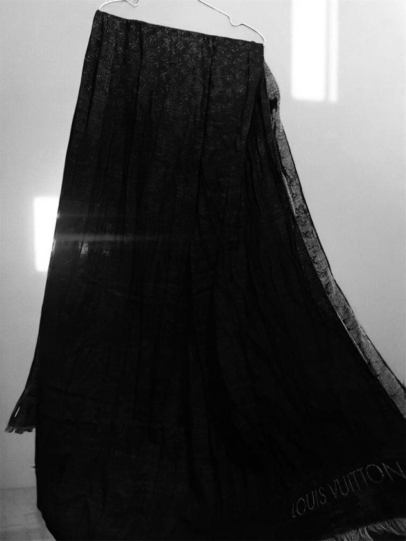 【極美品】 LOUIS VUITTON モノグラム ストール 大判 ウールシルク