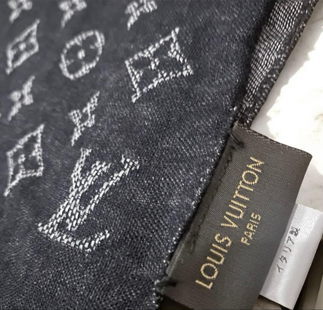 【極美品】 LOUIS VUITTON モノグラム ストール 大判 ウールシルク
