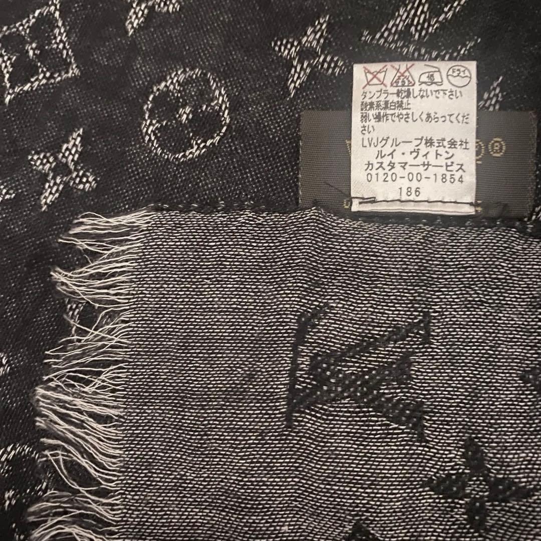 【極美品】 LOUIS VUITTON モノグラム ストール 大判 ウールシルク