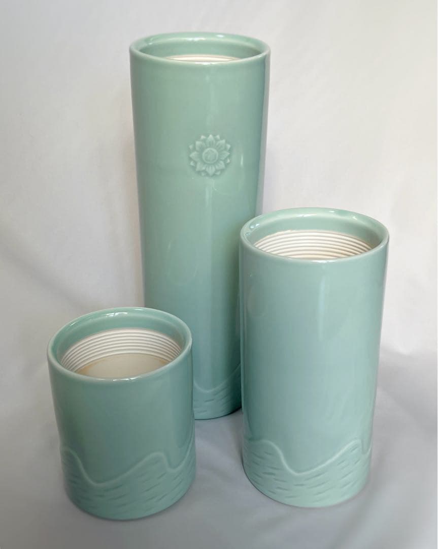 嵯峨御流　御所好　三和の筒　花器3点