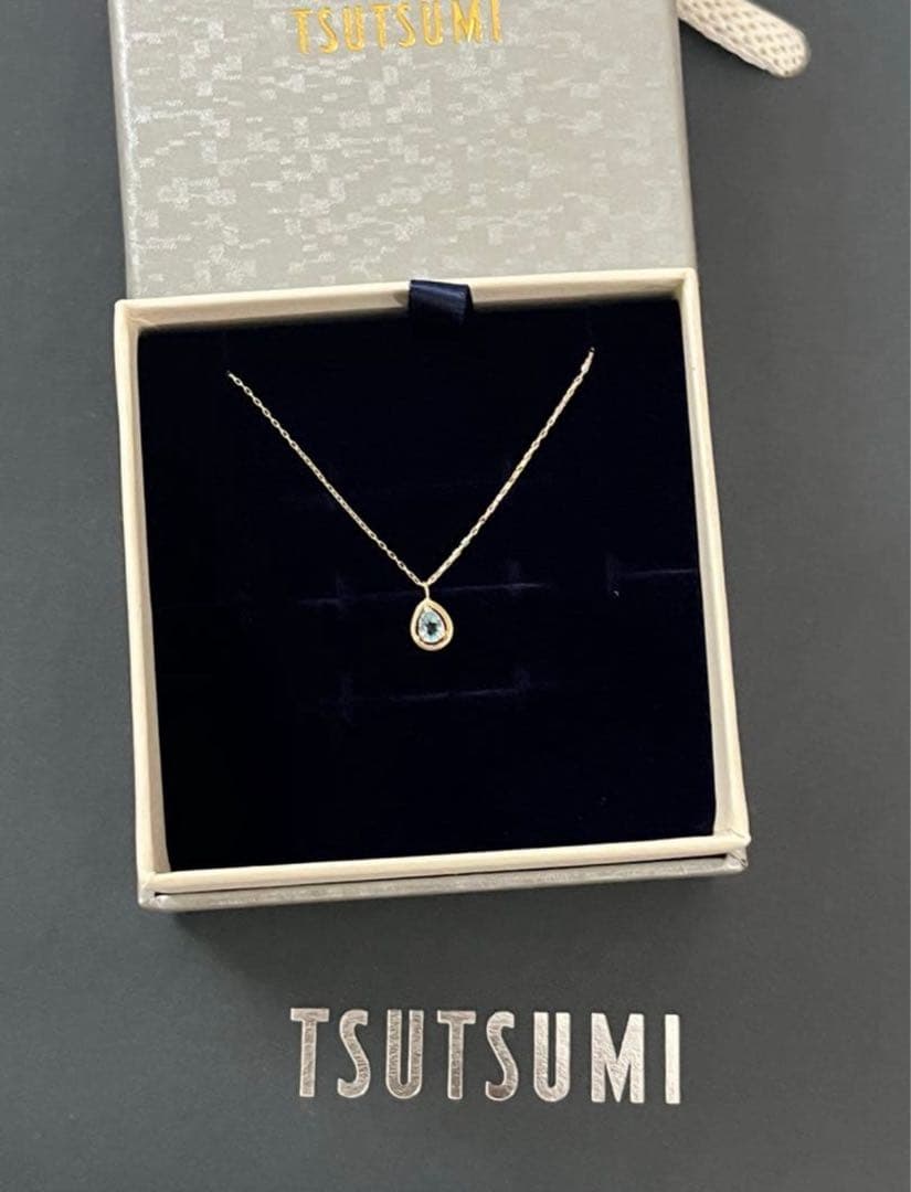 ツツミジュエリー　k10 イエローゴールド ブルートパーズ ネックレス