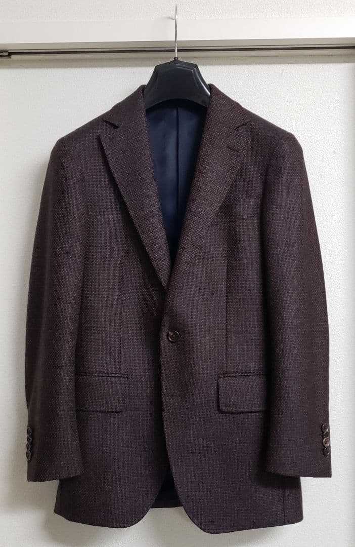 ロロピアーナ カシミヤ混ウール ダークブラウン テーラードジャケット