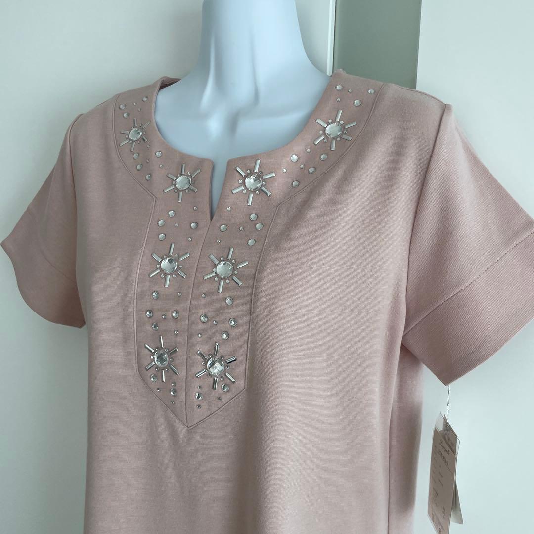 ６３１６【新品】レディースミセストップスカットソー　チュニックブラウスベスト