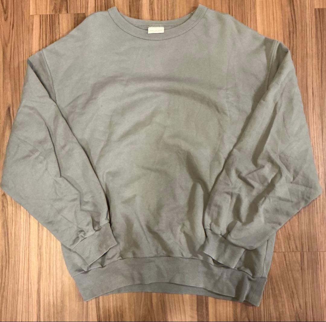 グレー コットン クルーネック スウェット