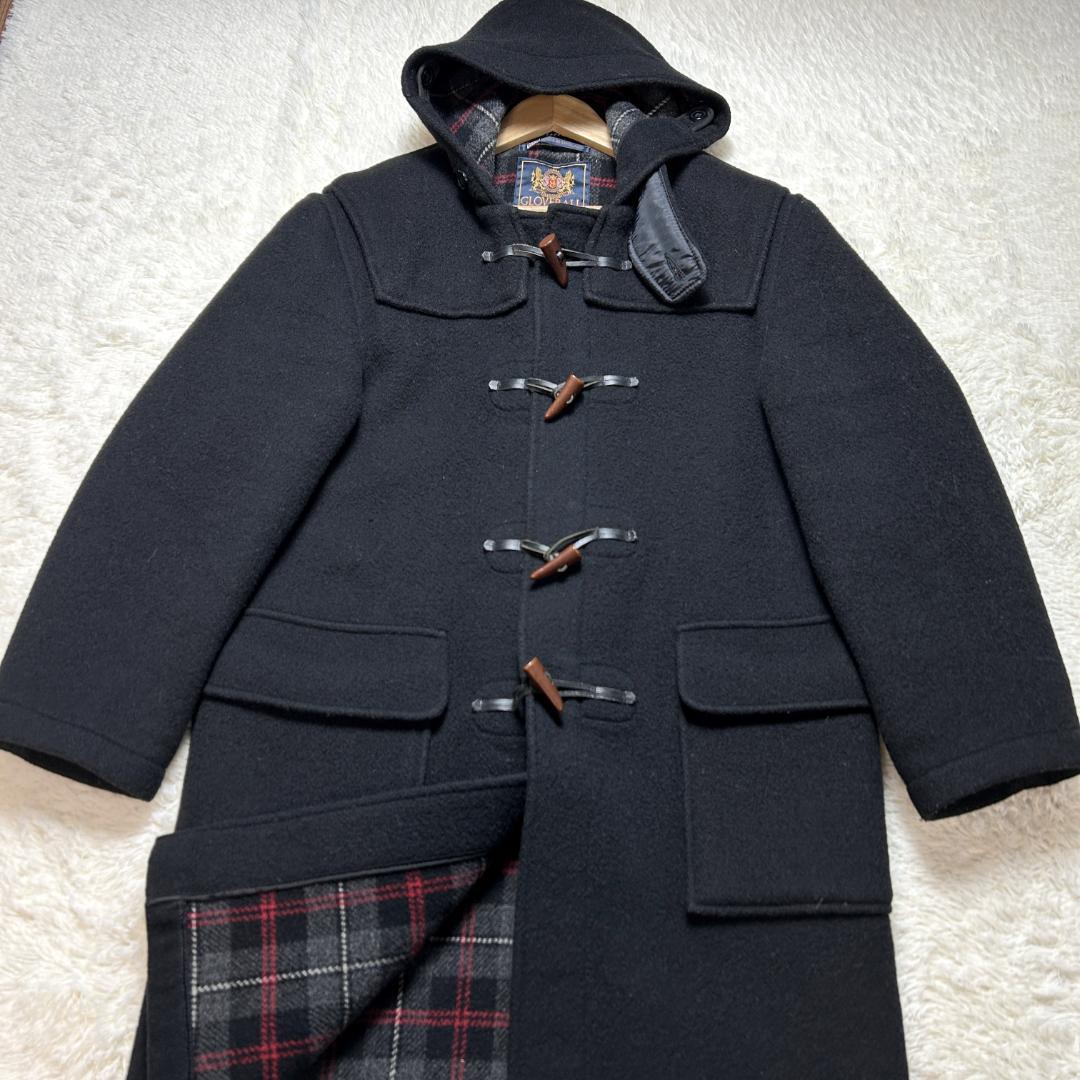美品✨グローバーオール ダッフルコート ロング丈 チェック柄 トグル L相当