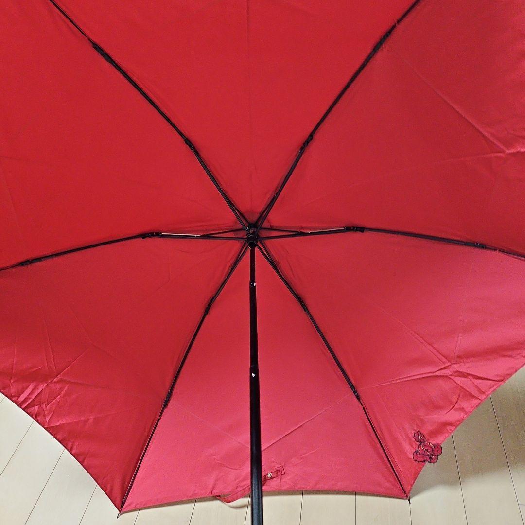 希少 未使用 ヴィヴィアン 折りたたみ傘 55cm 赤 刺繍フラワー タグ付き