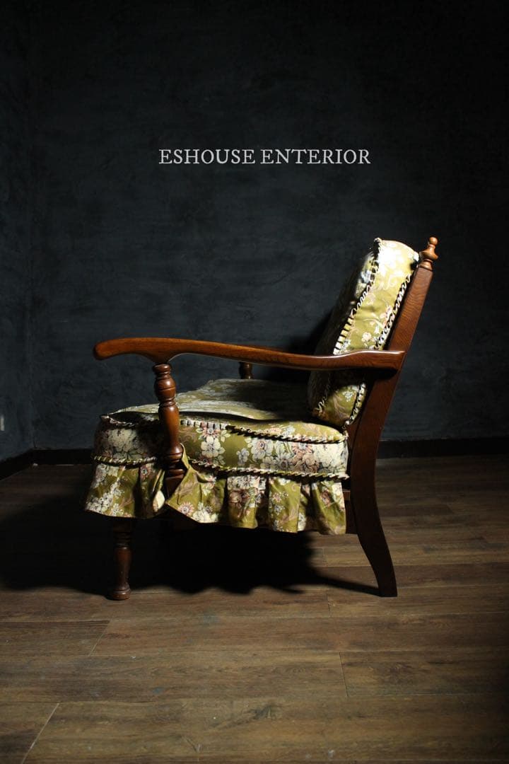 首都圏送無料〜穂高約40万　極上プリーツスカート3人掛け　オリーブグリーン