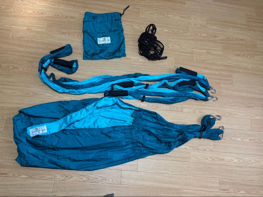 シルクサスペンション　グリーン　エクササイズ用ハンモック