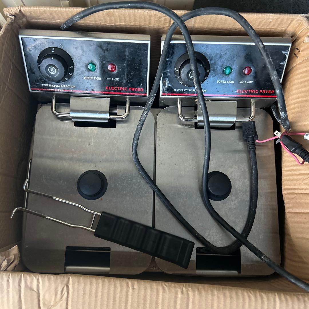 電気フライヤー 温度調整ダイヤル付き
